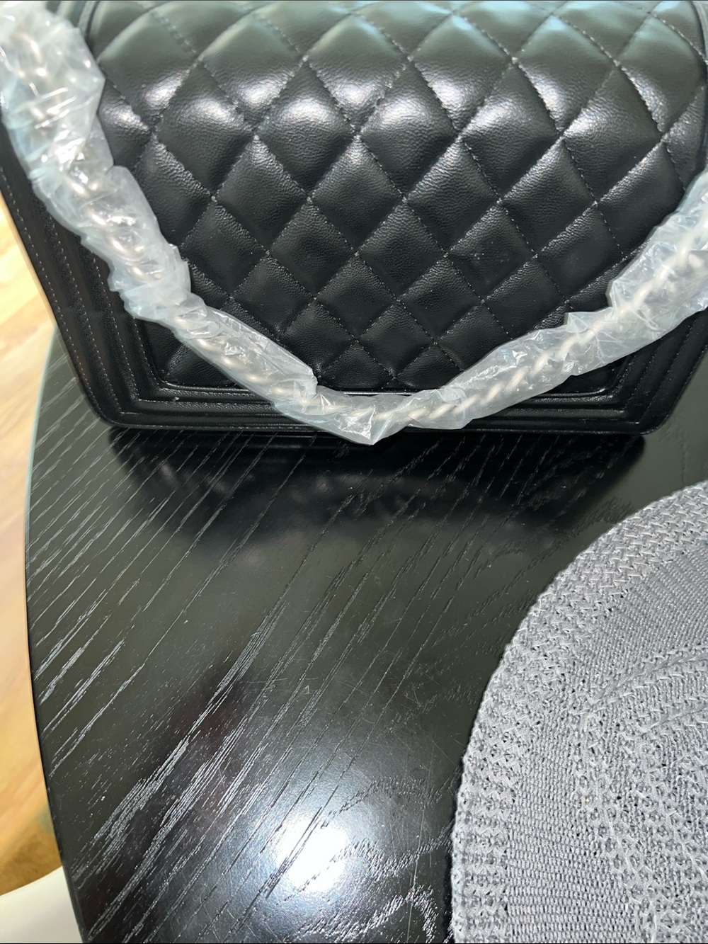 Black Quilted Leather Shoulder Bag - Picture 2 of 4